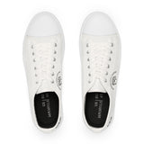 Raised Fist White Low Top Sneakers — Empowerment Graphic Men’s Casual Shoes