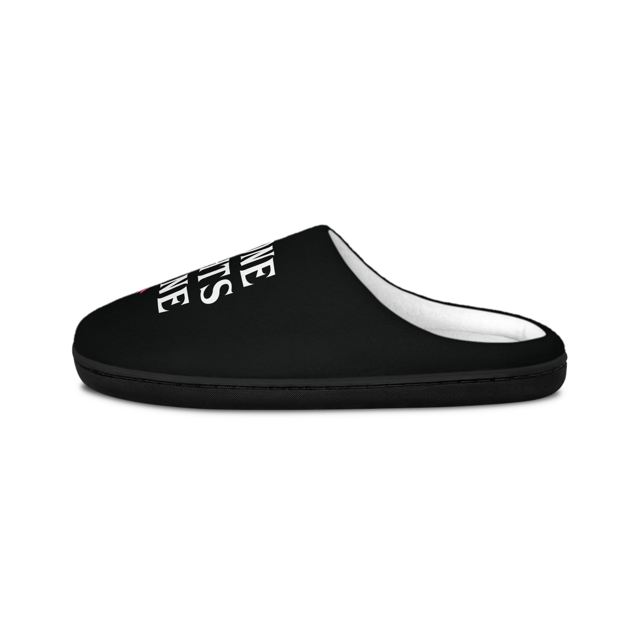 Men's Indoor Slippers — Soft Home Slides with 'NO ONE FIGHTS ALONE' Script
