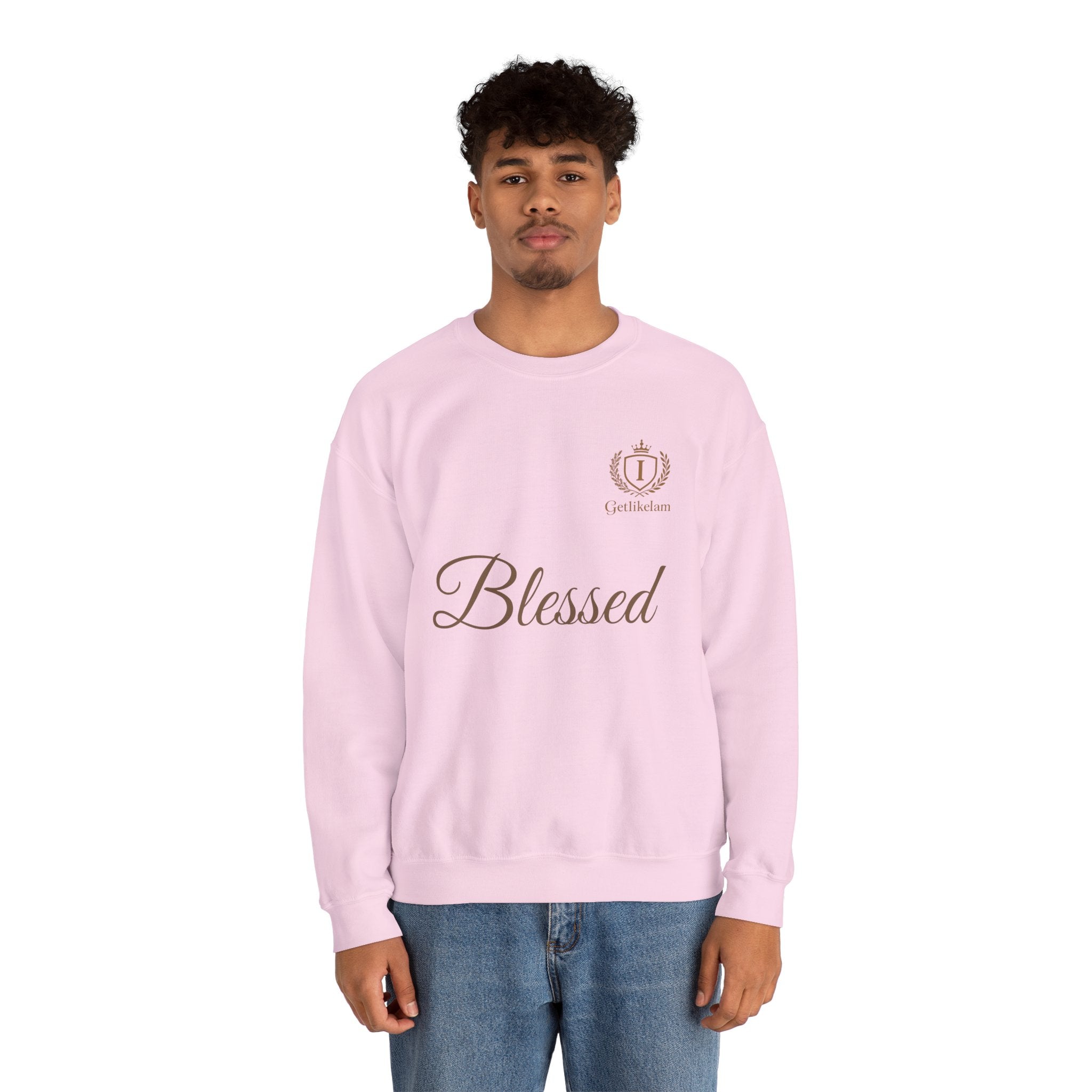 Blessed Crewneck Sweatshirt — Minimal Christian Faith Pullover