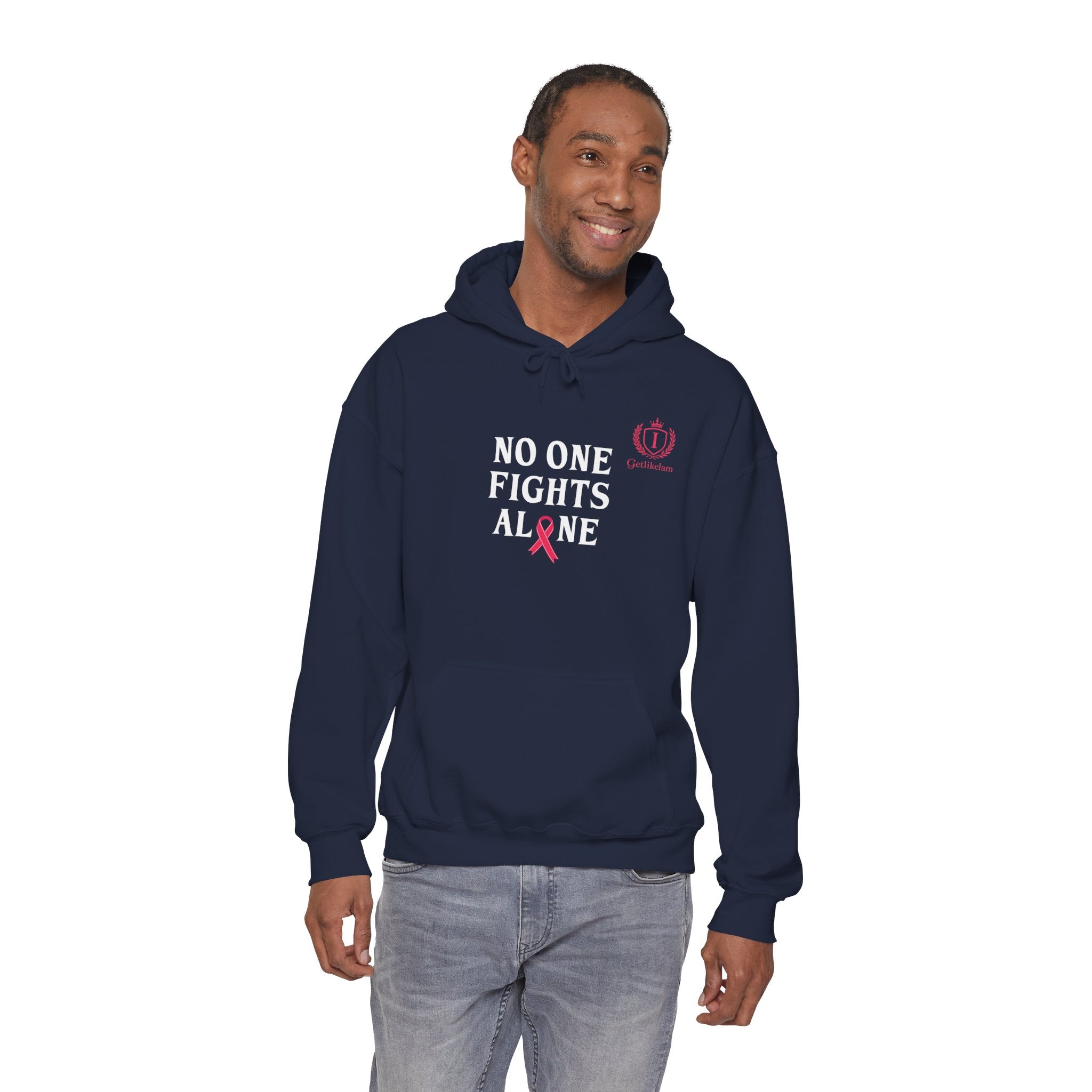 Cancer Awareness Hoodie — "No One Fights Alone" Support Hoodie