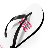 Breast Cancer Awareness Flip Flops — Together We Beat Cancer Pink Ribbon Sandals