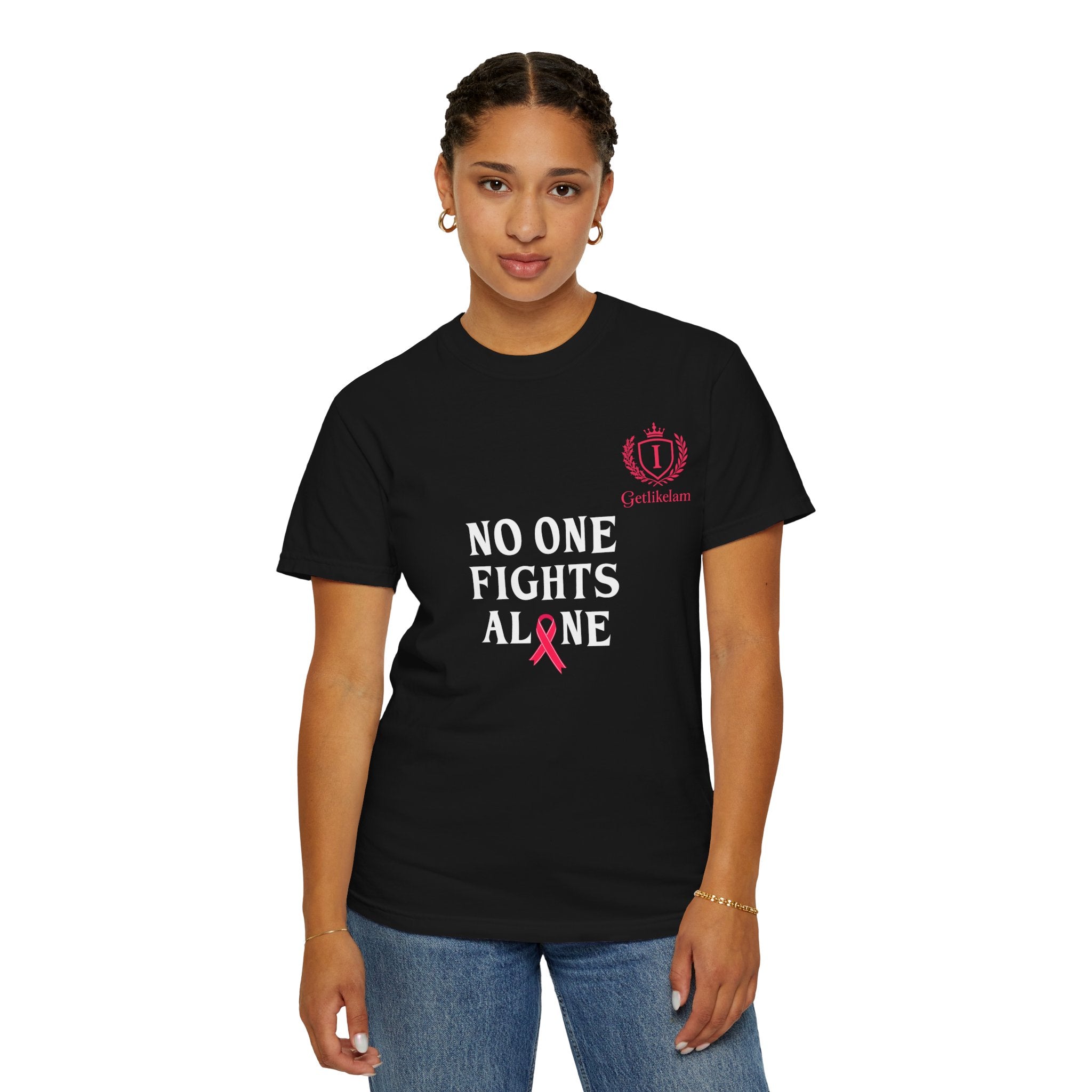 No One Fights Alone T-Shirt — Cancer Awareness Support Tee
