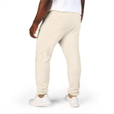 Cream 'Roosevelt' Vertical Logo Sweatpants — Cozy Garment-Dyed Fleece