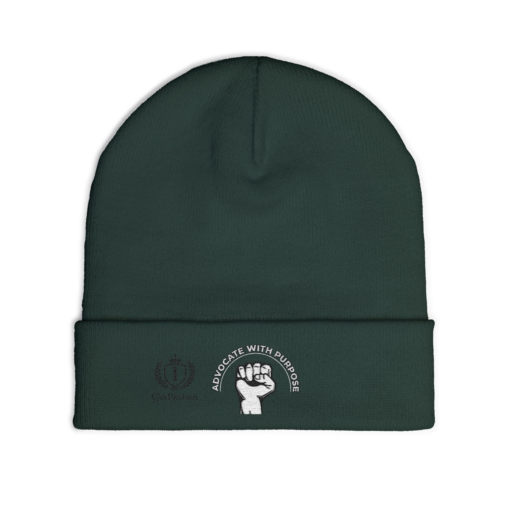 Embroidered "End Of Care With Attitude" Fist Knit Beanie