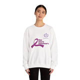 Rise Above Alzheimer's Crewneck Sweatshirt - Purple Ribbon Memory Awareness