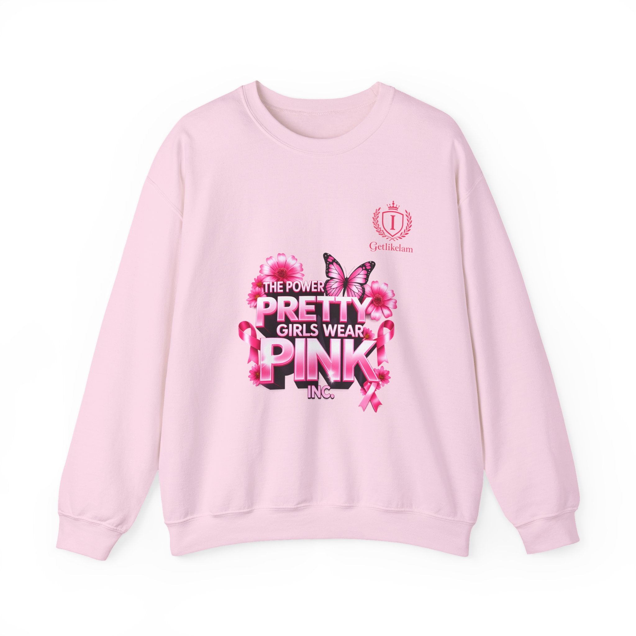 Pink Butterfly 'Pretty Girls Wear Pink' Crewneck Sweatshirt