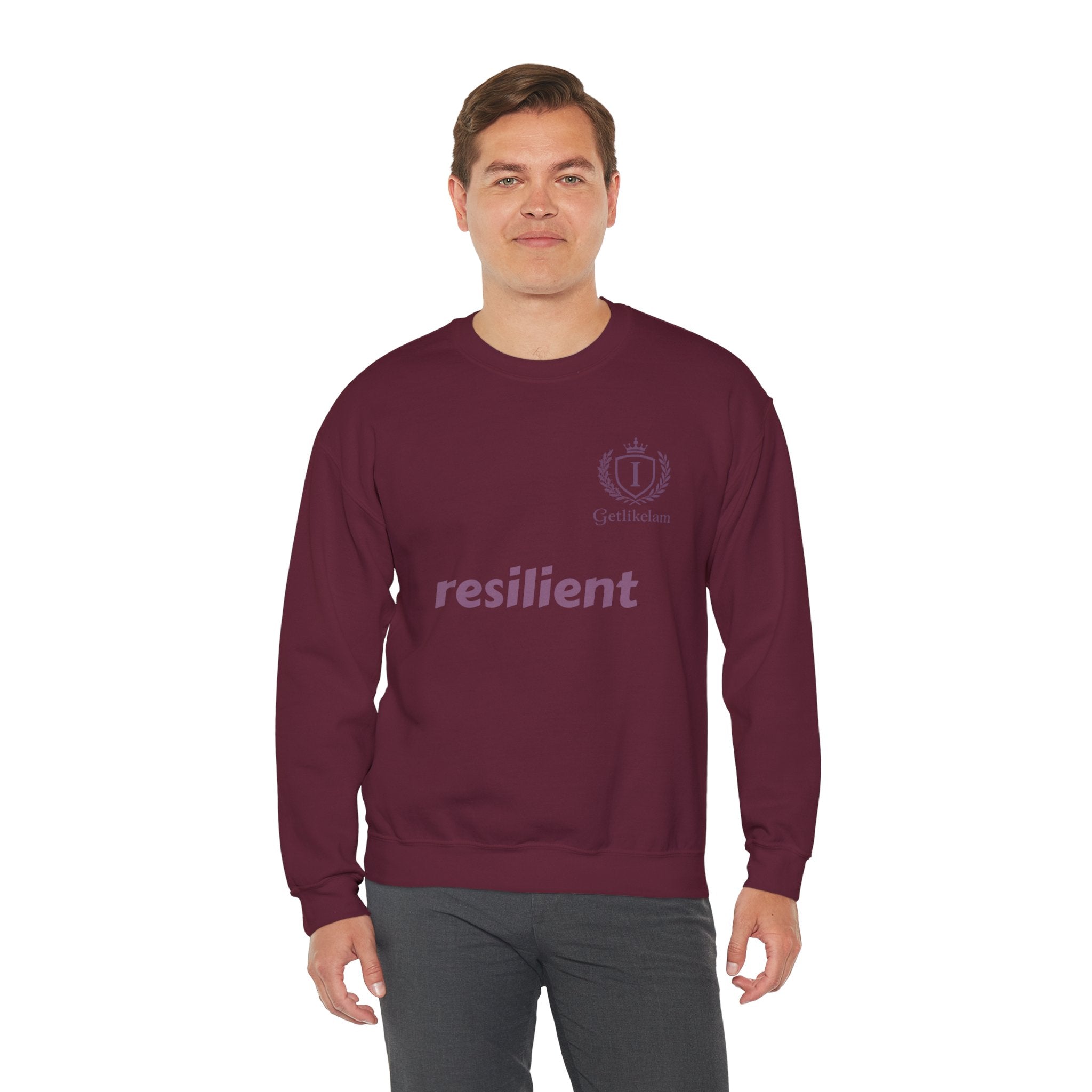 resilient Crewneck Sweatshirt — Minimal White Graphic Pullover