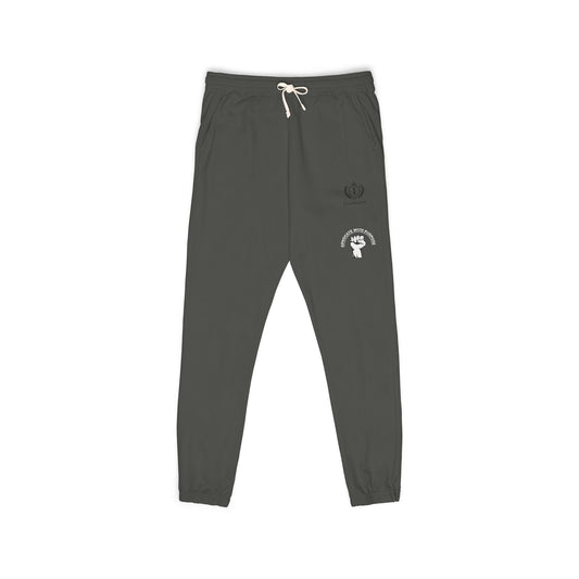 Embroidered Crest Sweatpants — Garment-Dyed Fleece Joggers