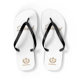 Blessed Flip Flops — White Casual Beach Sandals with Script Logo