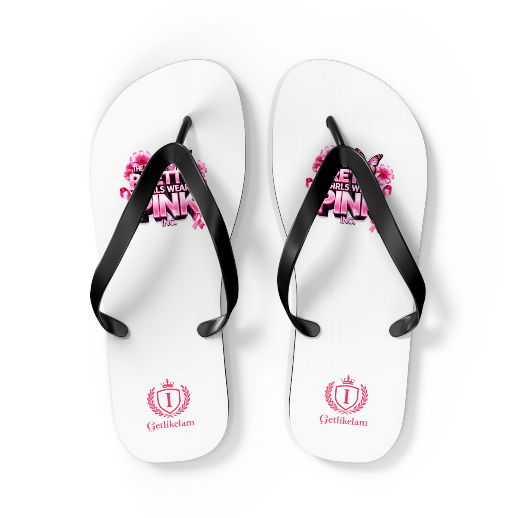 "Pretty Girls Wear Pink" Women's Flip Flops