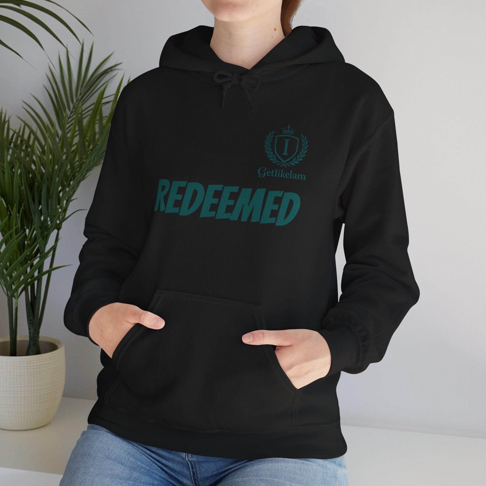 Redeemed Hoodie — Christian Faith Pullover with 'Redeemed' Script