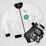 White Bomber Jacket with Green Heart 'Save the Planet' Patch