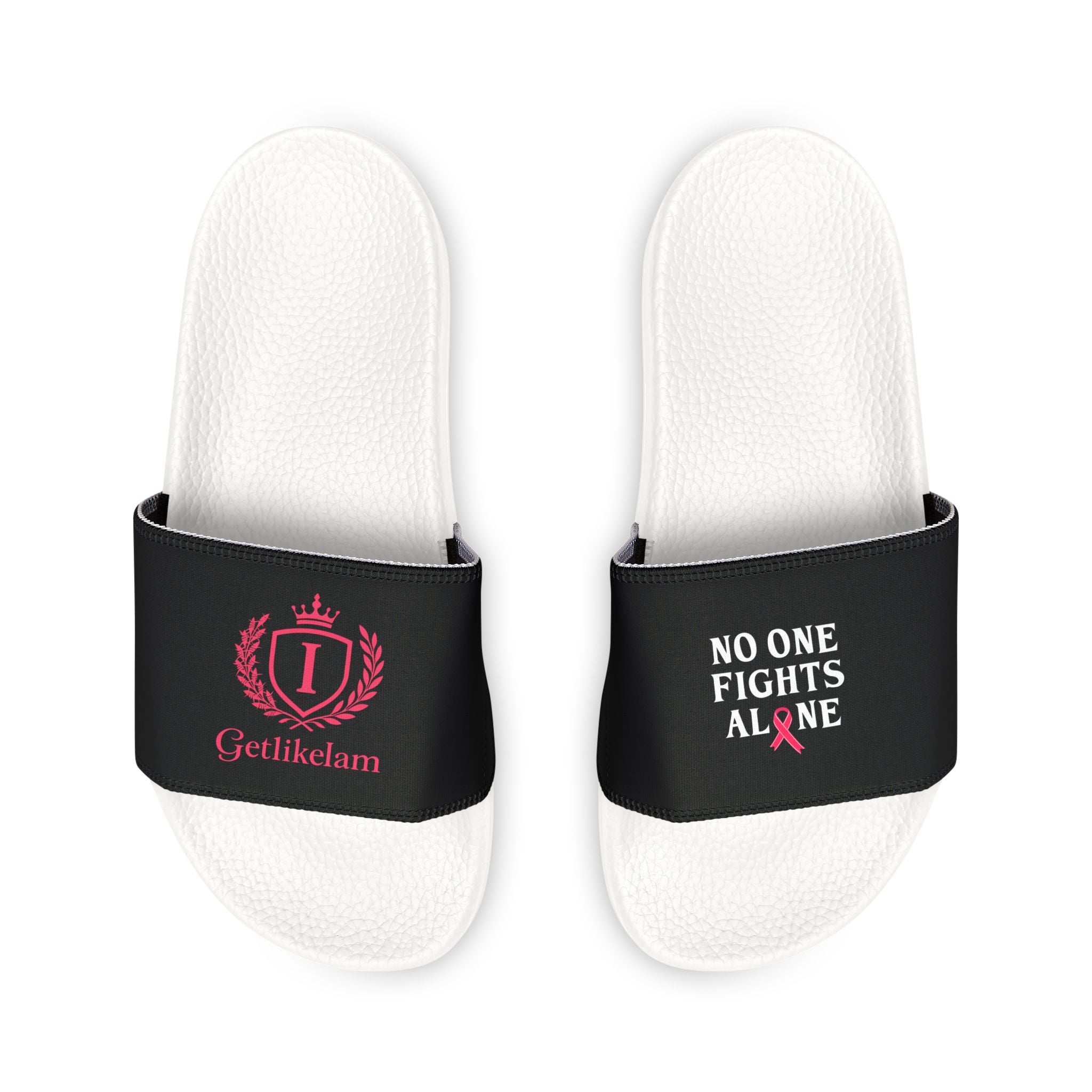 Women's Removable- "NO ONE FIGHTS ALONE" Strap Sandals