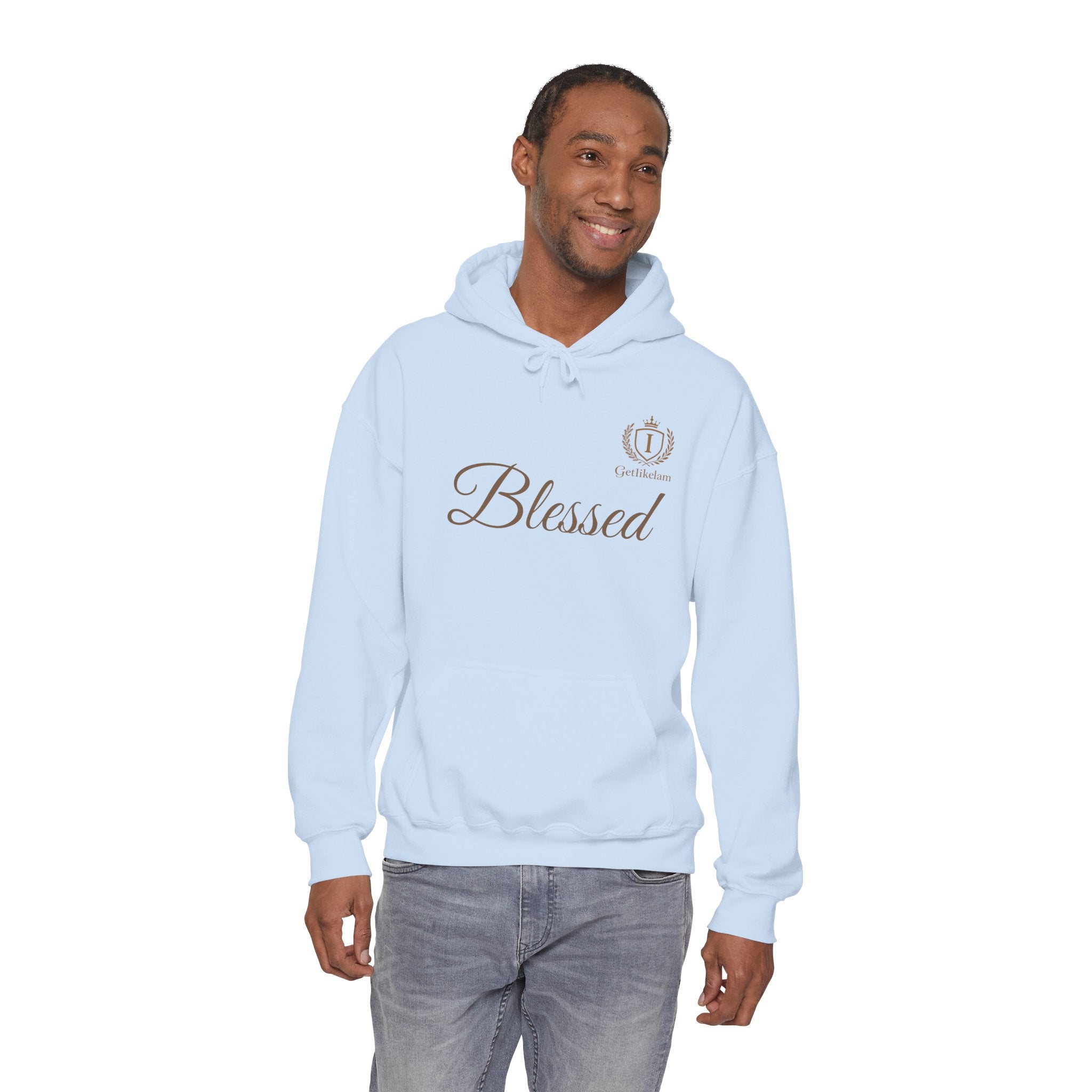 Blessed Script Hoodie — Minimal Faith Christian Sweatshirt