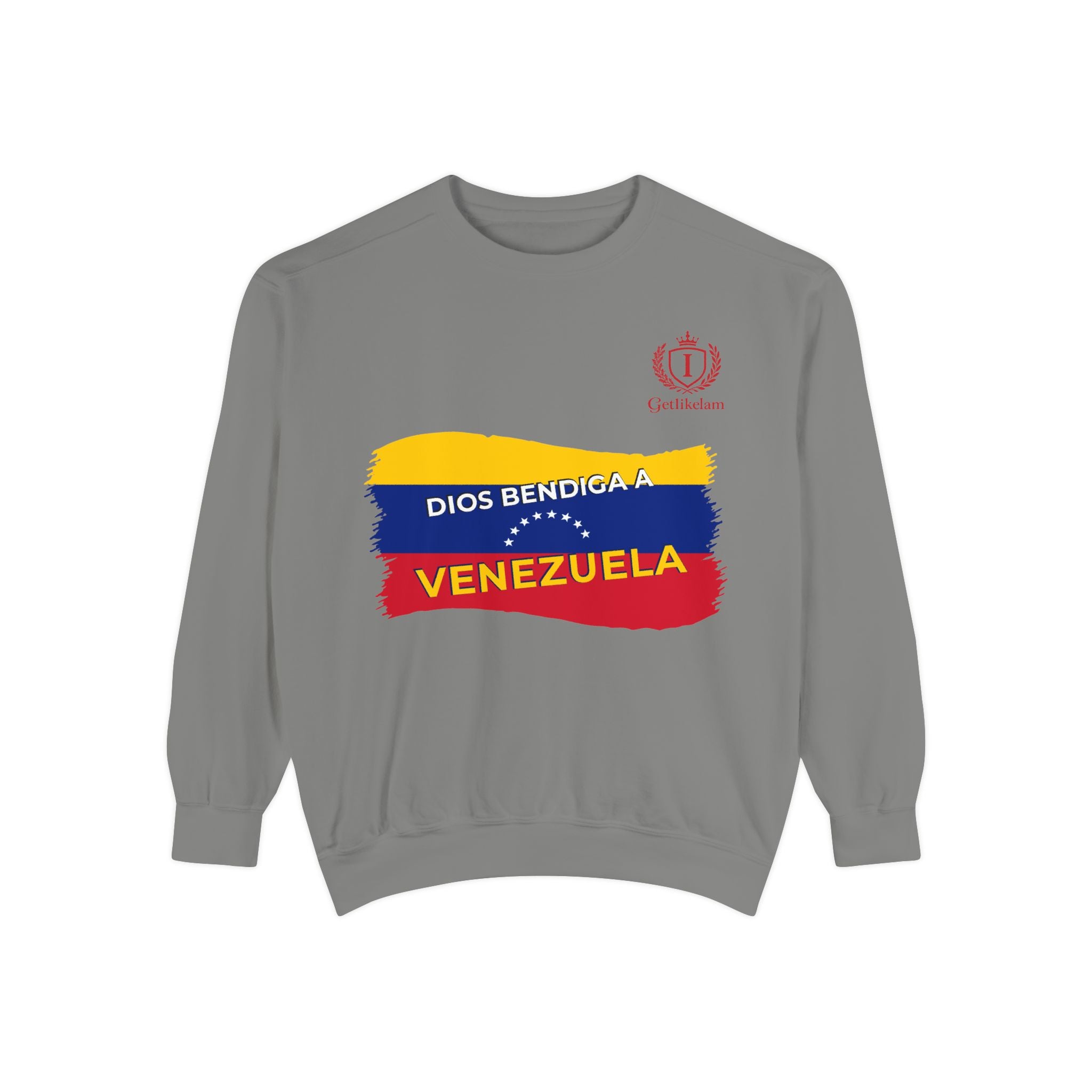 Dios Bendiga a Venezuela Sweatshirt — Venezuelan Flag Brushstroke Crewneck