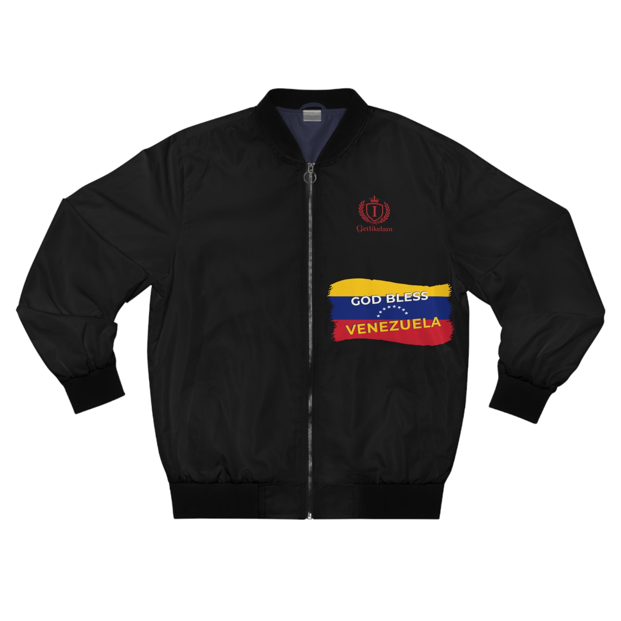 Venezuela Flag Bomber Jacket — "God Bless Venezuela" Men's Jacket