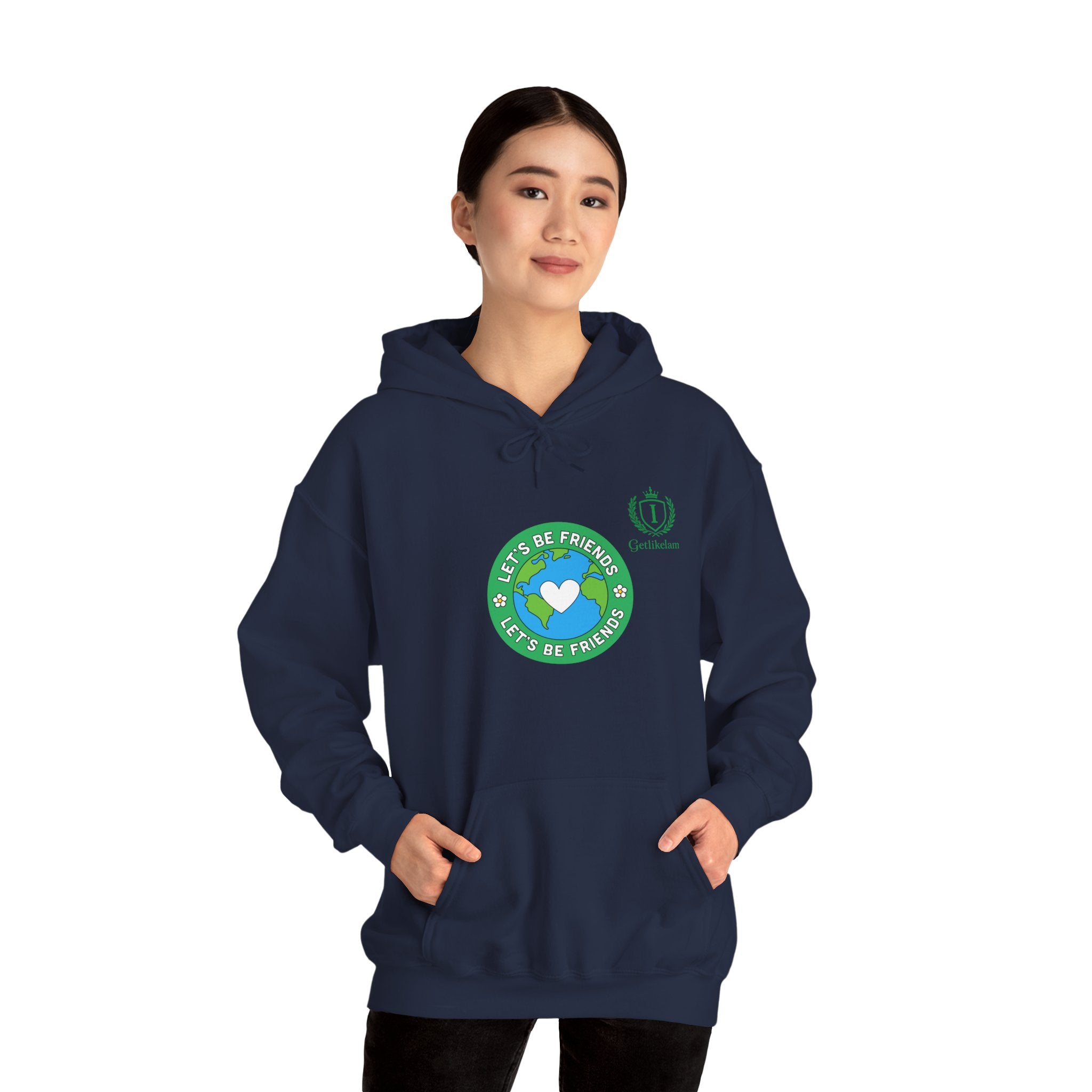 Friendship Earth Hoodie — "Be Kind, Be Friends" Graphic Pullover