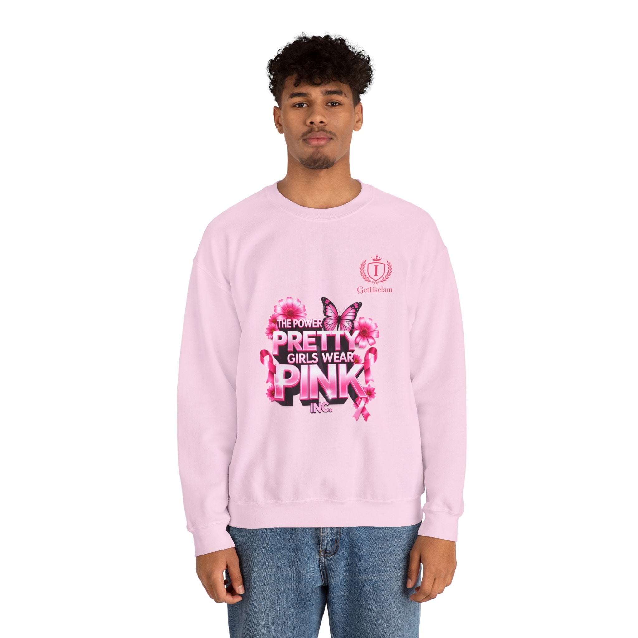 Pink Butterfly 'Pretty Girls Wear Pink' Crewneck Sweatshirt