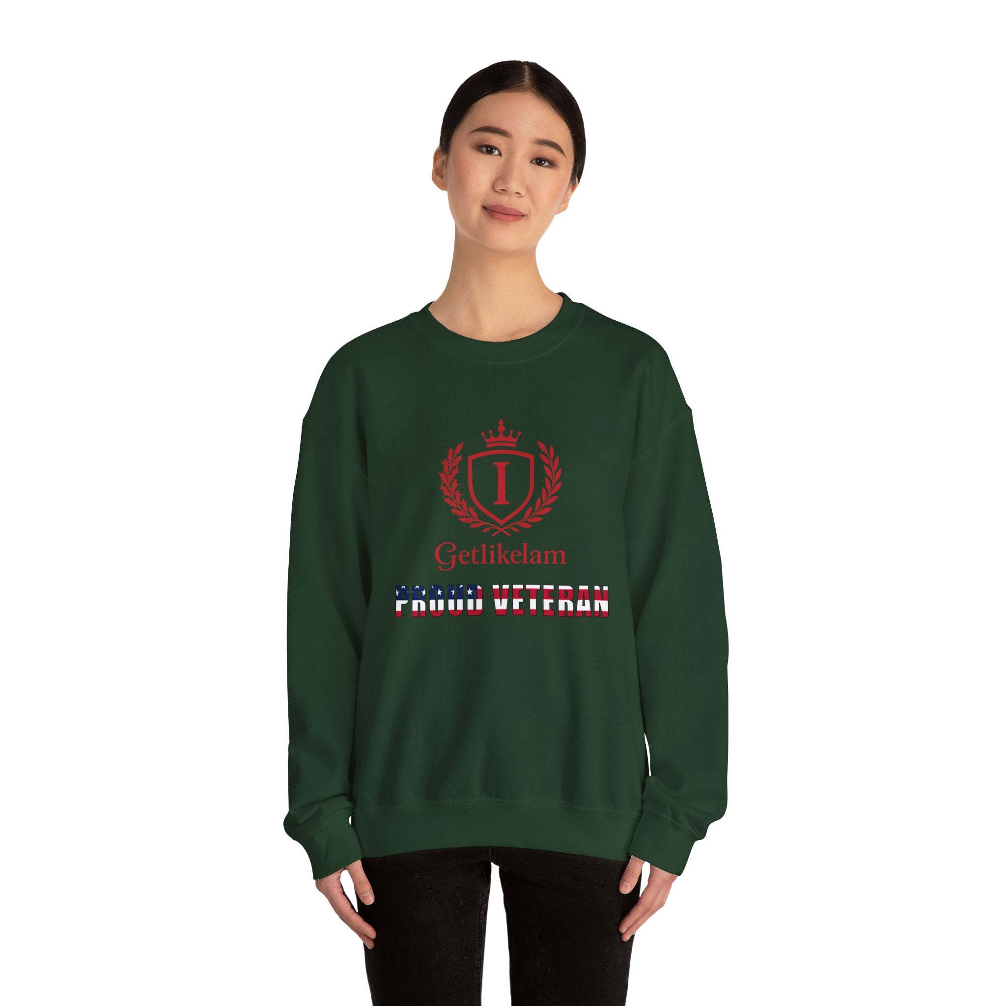 Unisex Crewneck Sweatshirt – Patriotic Military Tribute Sweatshirt for Veterans & USA Pride