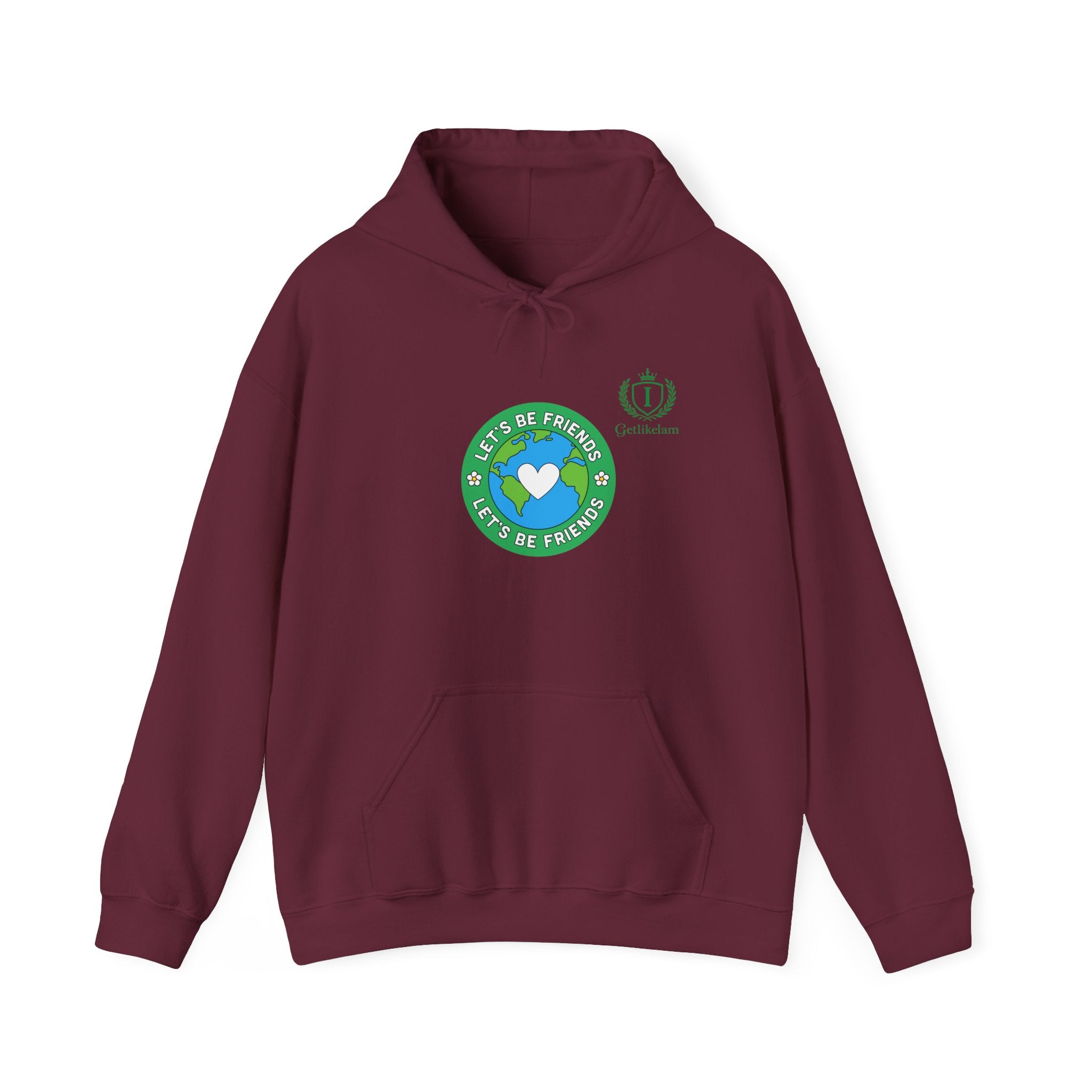 Friendship Earth Hoodie — "Be Kind, Be Friends" Graphic Pullover