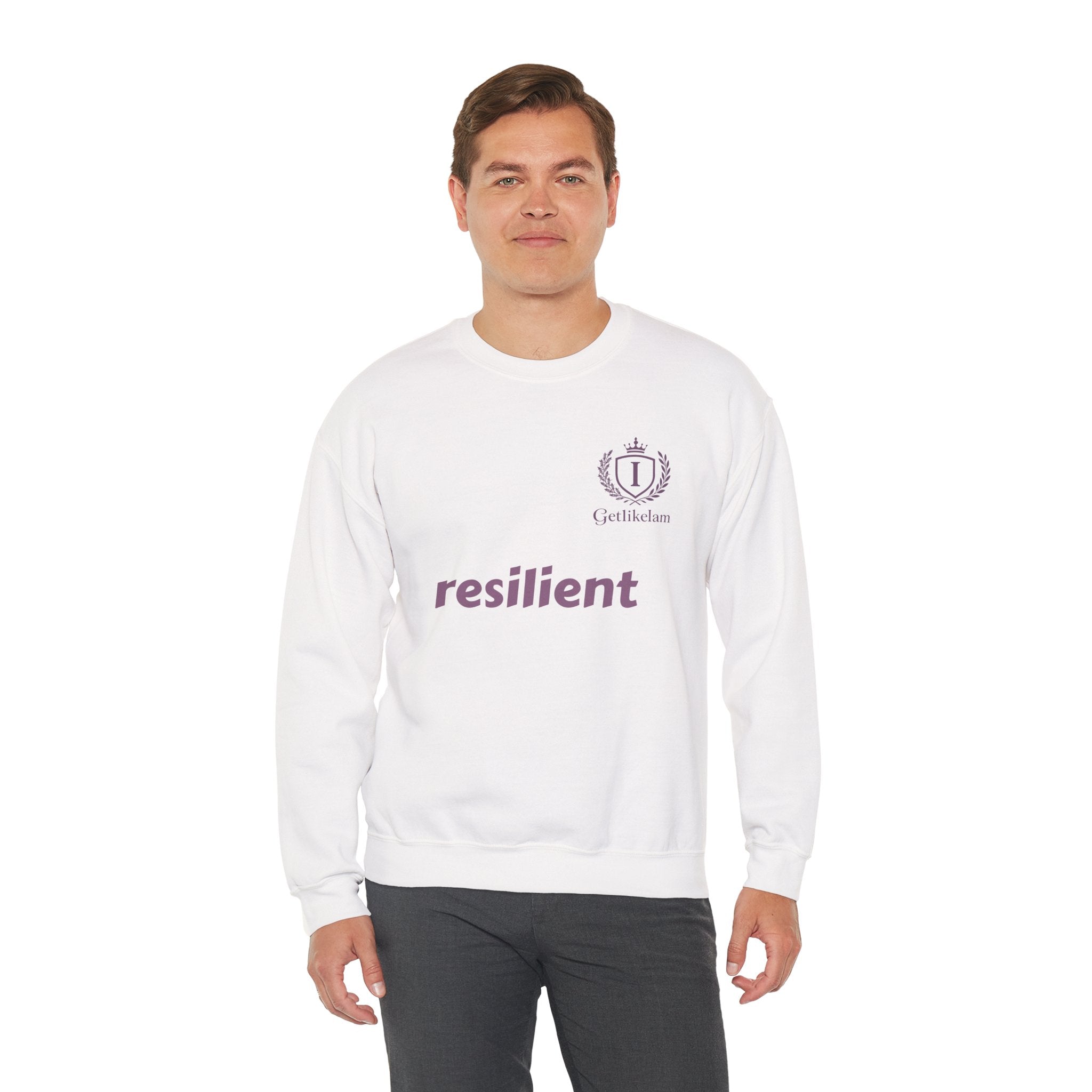 resilient Crewneck Sweatshirt — Minimal White Graphic Pullover