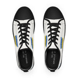 Men's Low Top Sneakers — 'God Bless Ukraine' Blue & Yellow Canvas Shoes