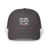 Ball Cap — "No One Fights Alone" Pink Ribbon Cancer Awareness Hat