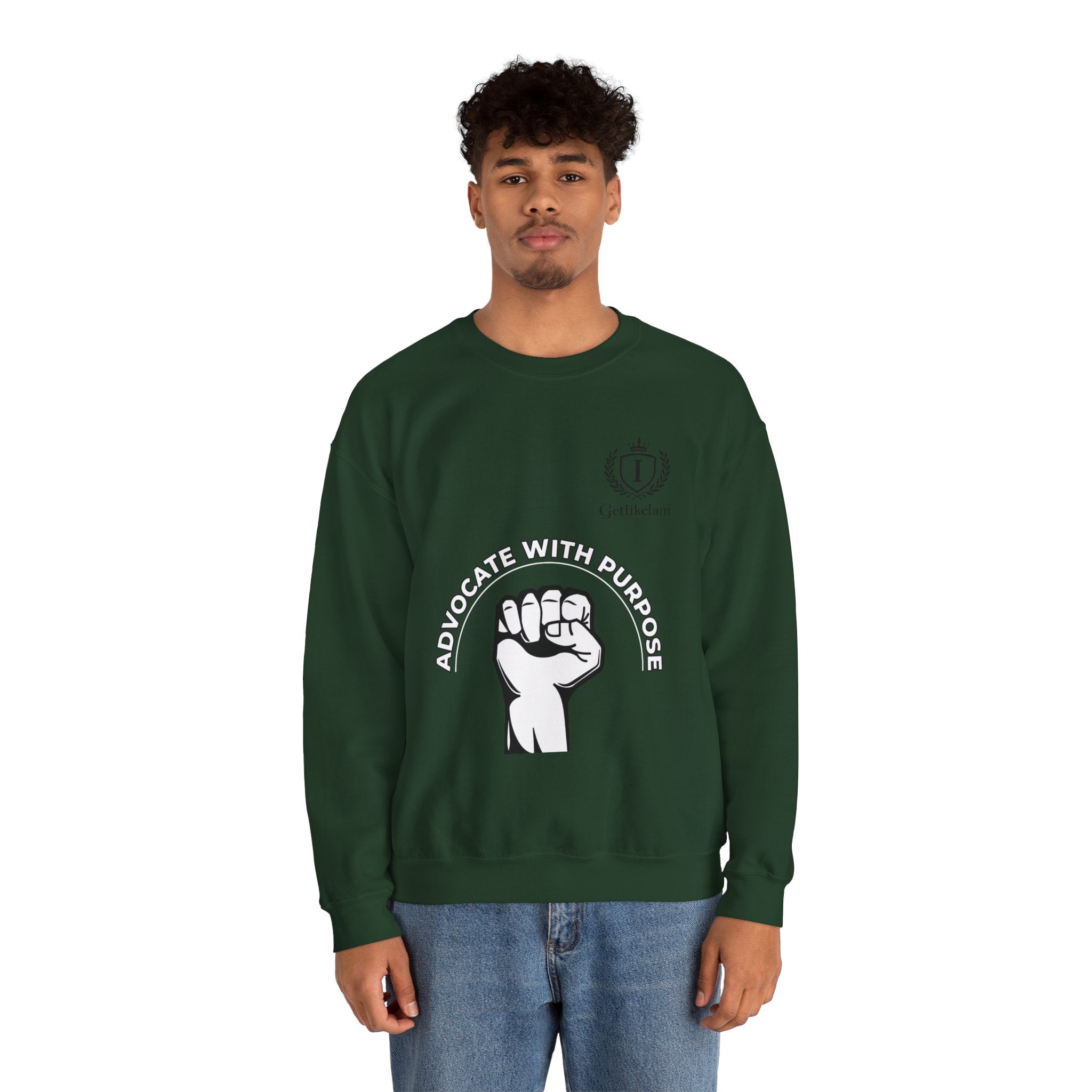 Advocate With Purpose Sweatshirt — Raised Fist Activism Crewneck