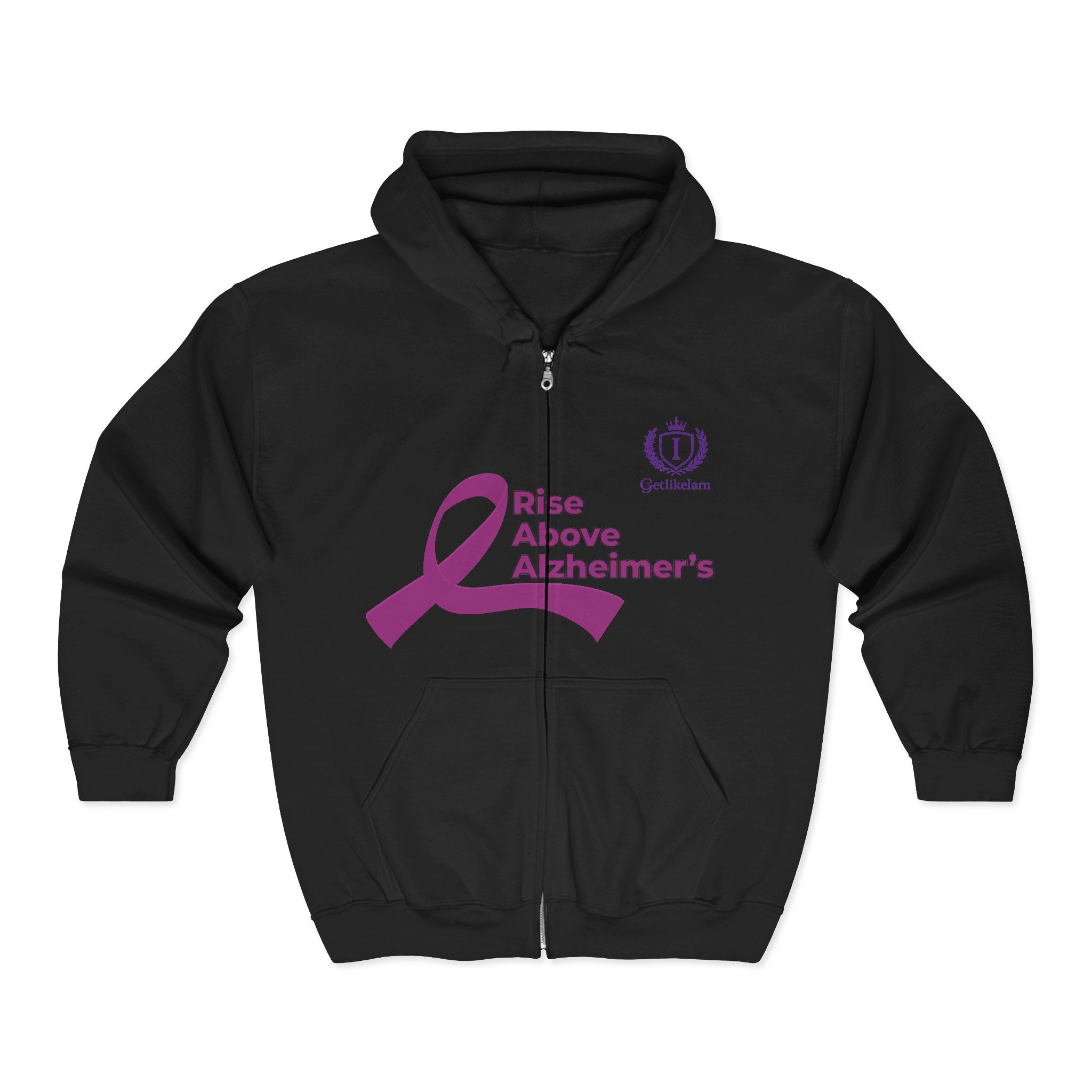 Alzheimer’s Awareness Zip Hoodie — “Raise Above Alzheimer’s”