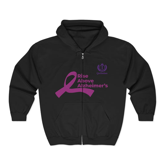 Alzheimer’s Awareness Zip Hoodie — “Raise Above Alzheimer’s”