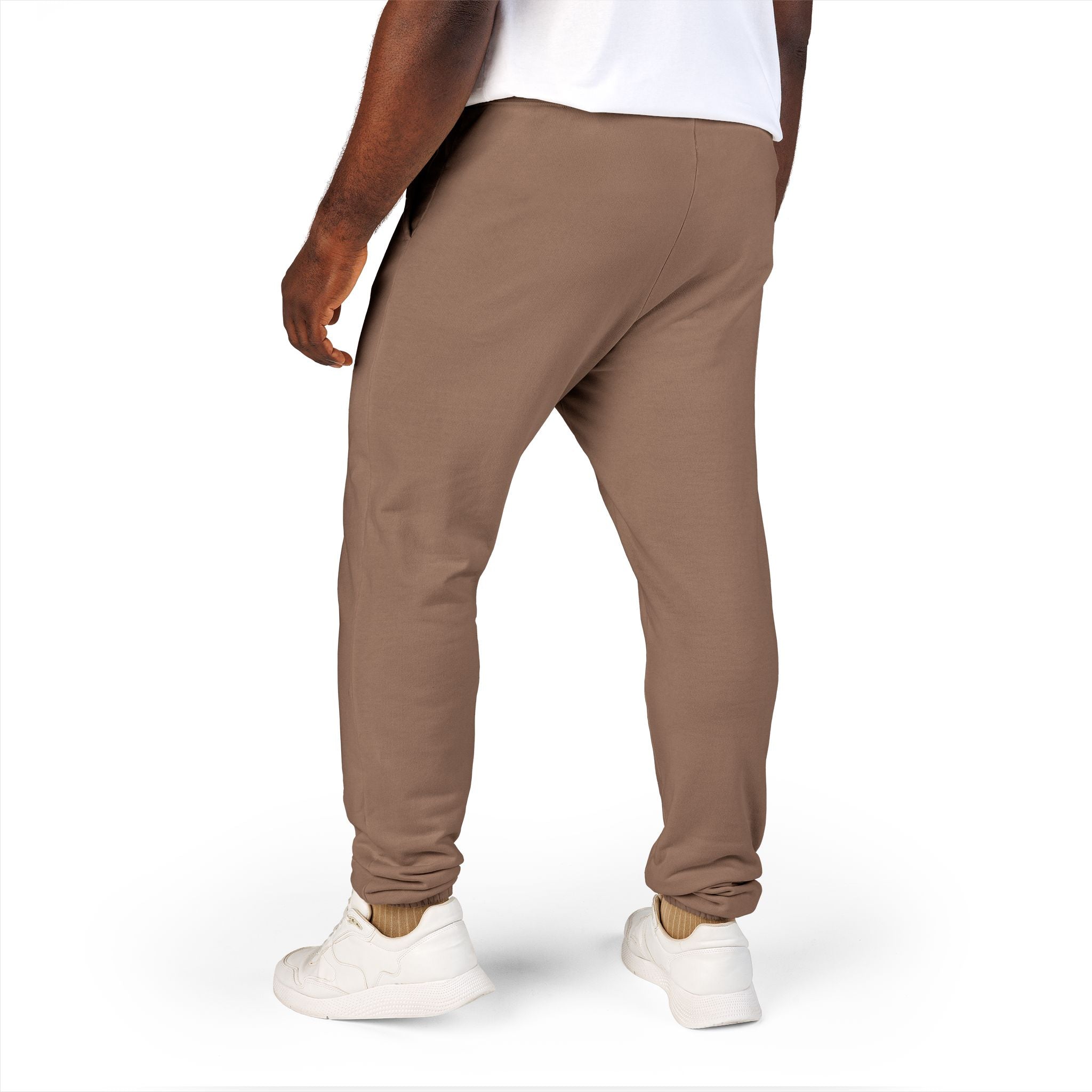Cream 'Roosevelt' Vertical Logo Sweatpants — Cozy Garment-Dyed Fleece