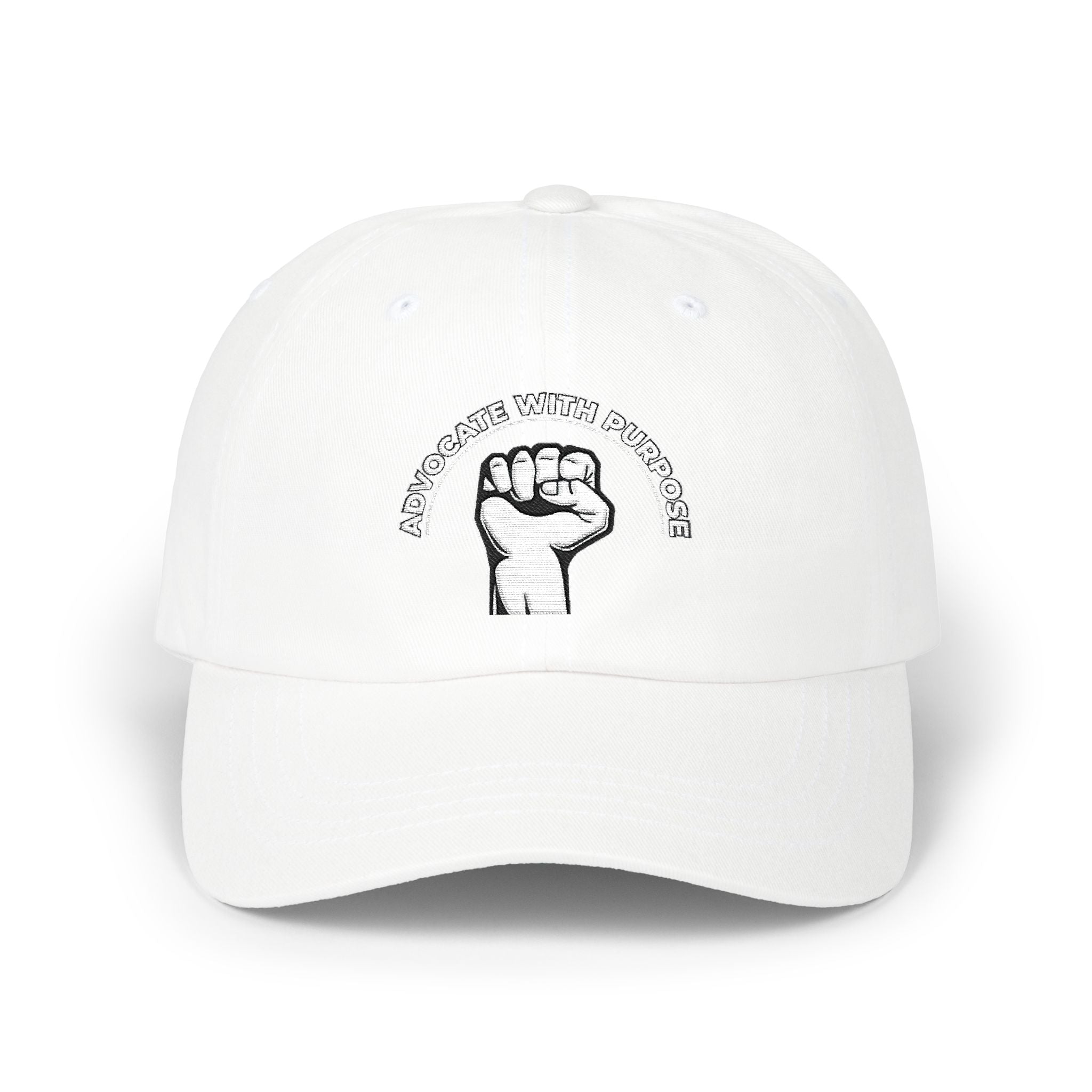 Classic Dad Cap — Raised Fist Graphic “Power With Purpose” Embroidered Hat