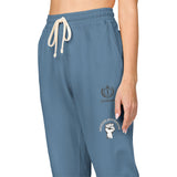 Embroidered Crest Sweatpants — Garment-Dyed Fleece Joggers