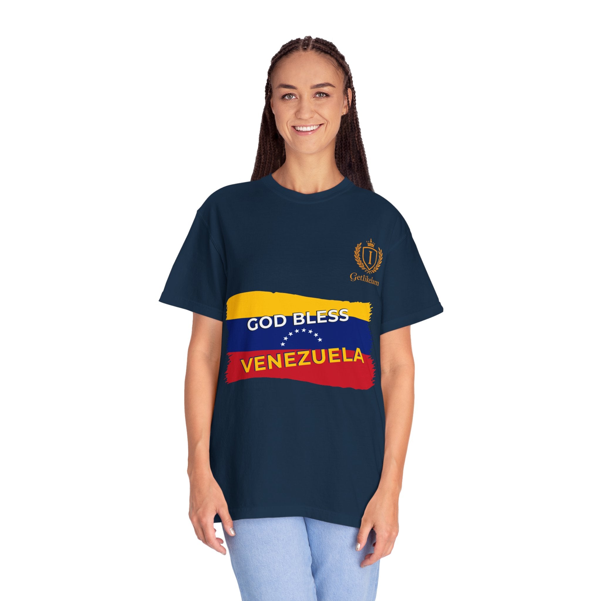 God Bless Venezuela T-Shirt — Venezuelan Flag Brushstroke Tee