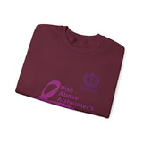 Rise Above Alzheimer's Crewneck Sweatshirt - Purple Ribbon Memory Awareness