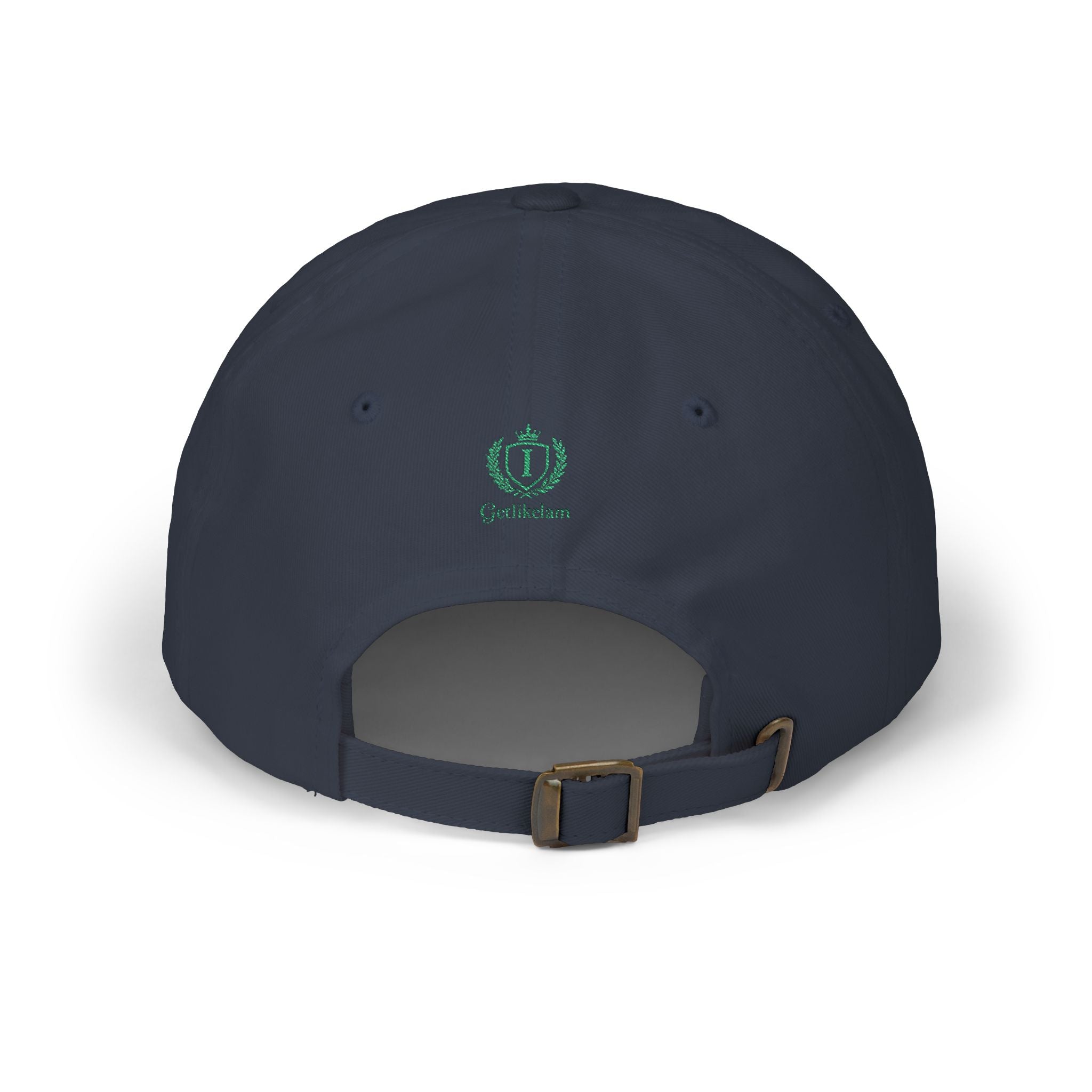 Redeemed Embroidered Dad Cap — White Baseball Hat with Green Script