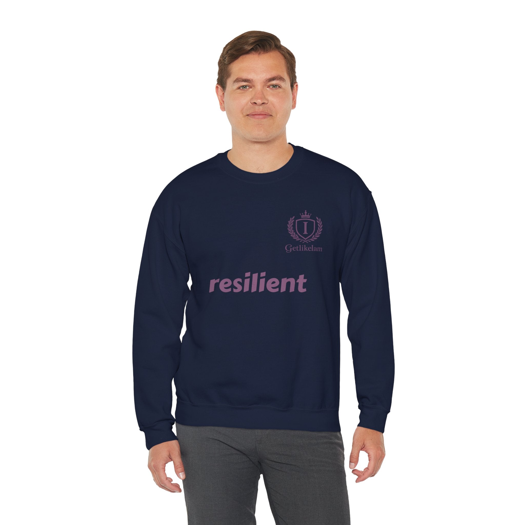 resilient Crewneck Sweatshirt — Minimal White Graphic Pullover