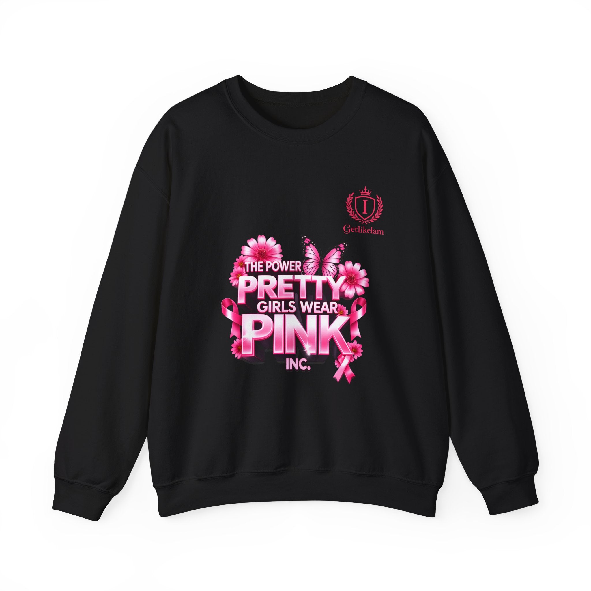 Pink Butterfly 'Pretty Girls Wear Pink' Crewneck Sweatshirt