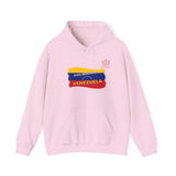 Venezuela Flag Brushstroke Hoodie — "Dios Bendiga Venezuela" Patriotic Sweatshirt