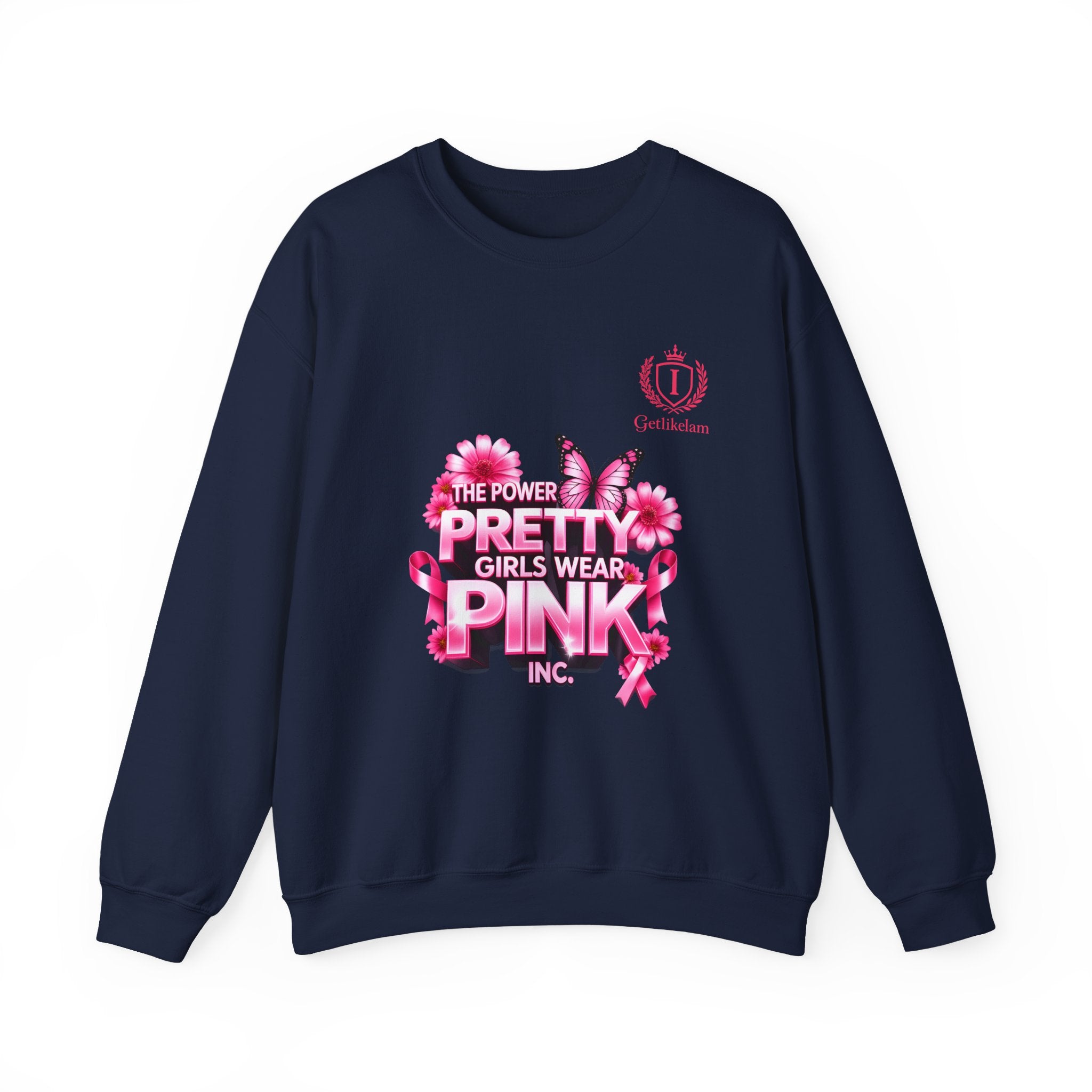 Pink Butterfly 'Pretty Girls Wear Pink' Crewneck Sweatshirt