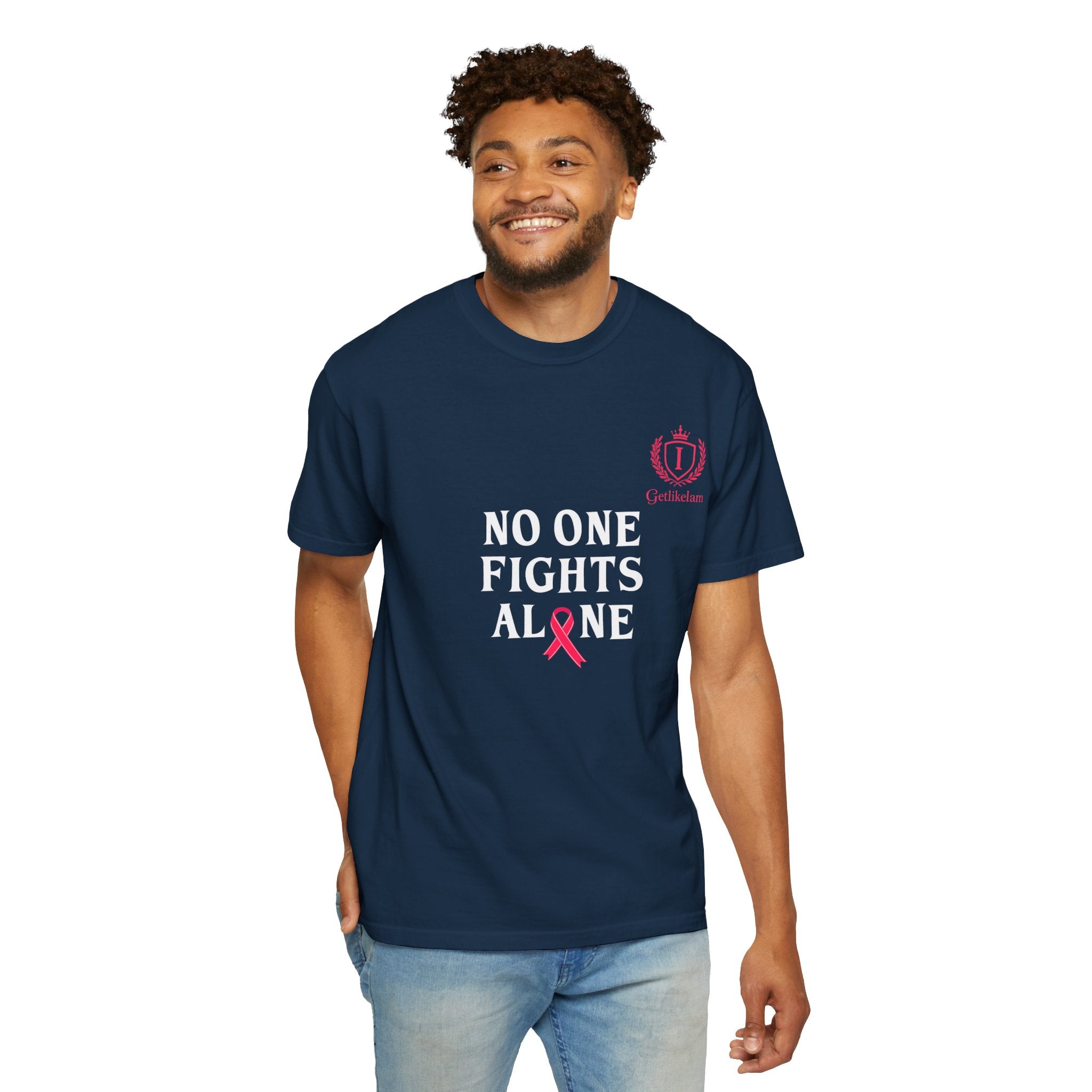 No One Fights Alone T-Shirt — Cancer Awareness Support Tee