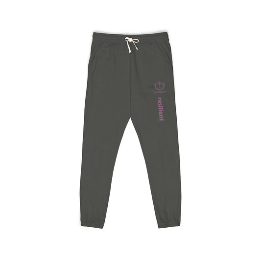 Ember Lotus Sweatpants — Garment-Dyed Fleece Joggers with ‘Namaste’ Vertical Print
