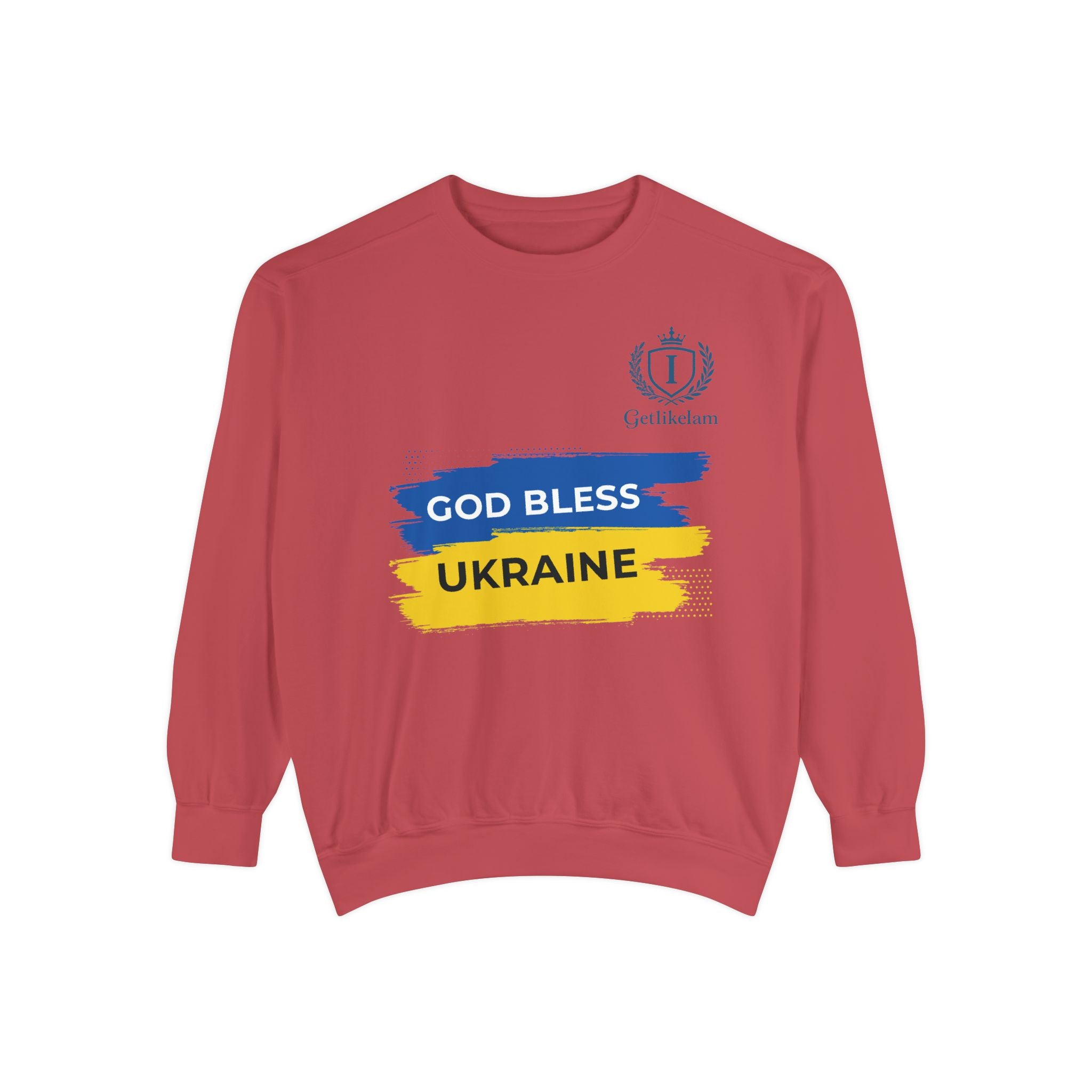 Sweatshirt — "God Bless Ukraine" Blue & Yellow Solidarity Crewneck