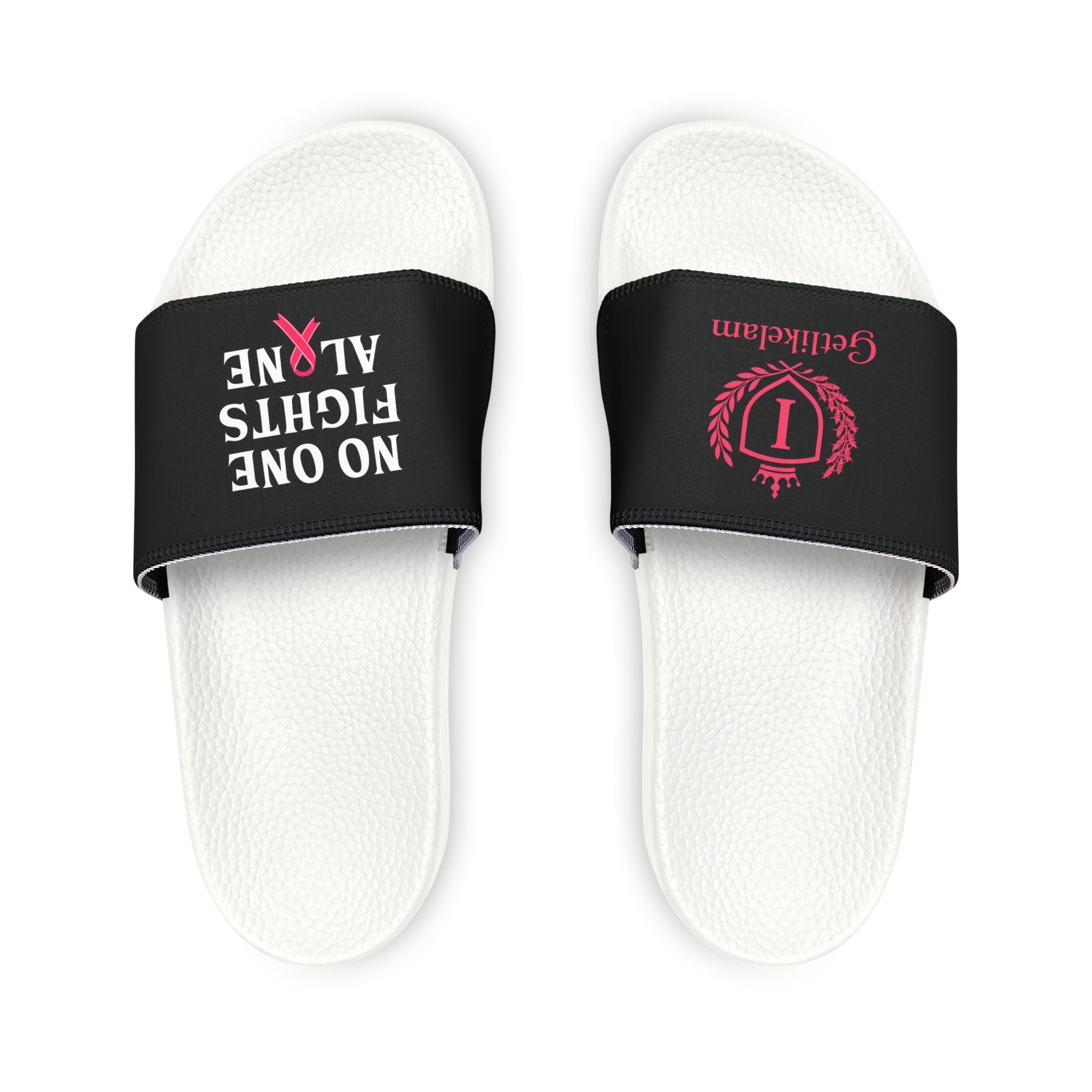 Men's Slide Sandals — 'No One Fights Alone' Cancer Support Removable-Strap Slides