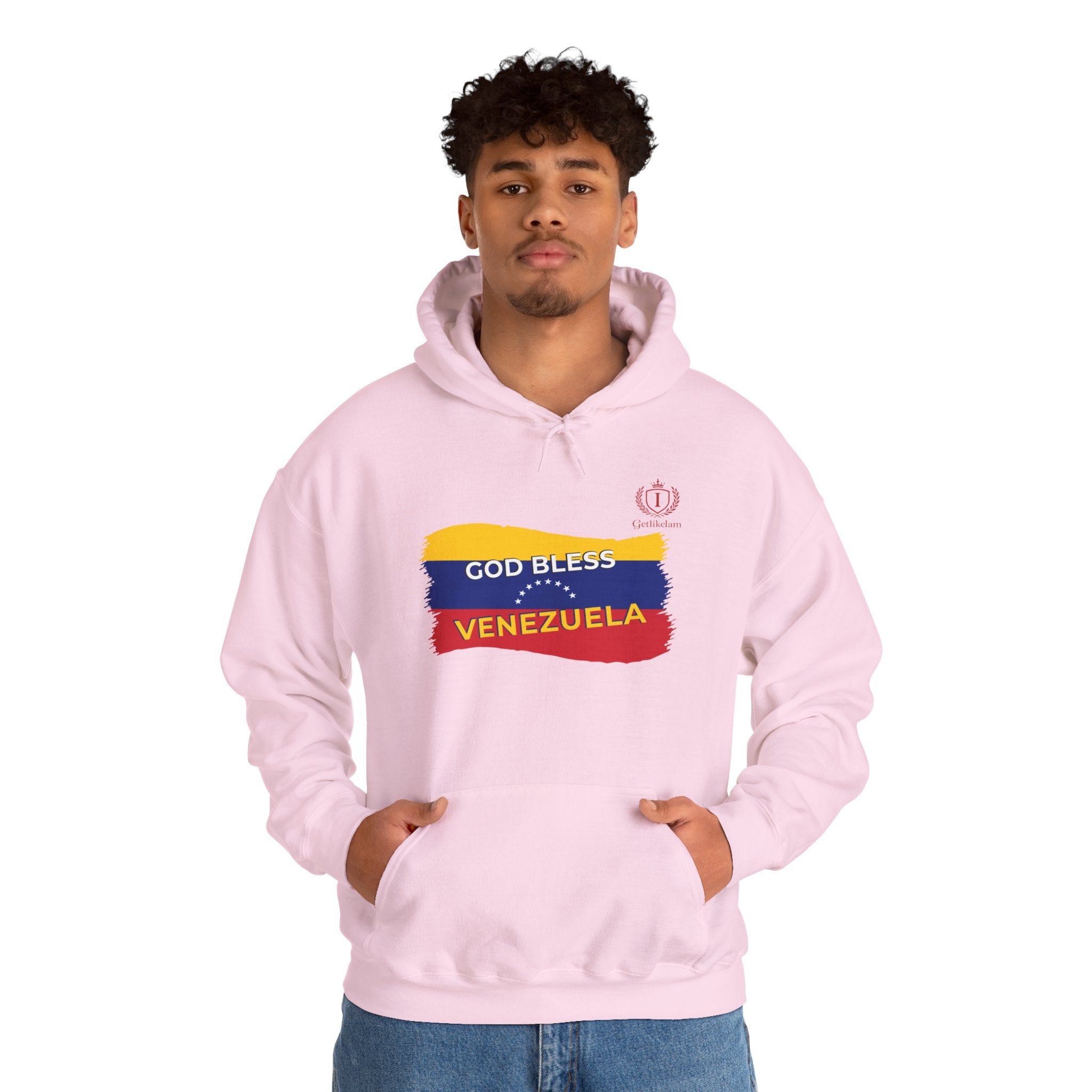 God Bless Venezuela Hoodie — Venezuelan Flag Brushstroke Pullover
