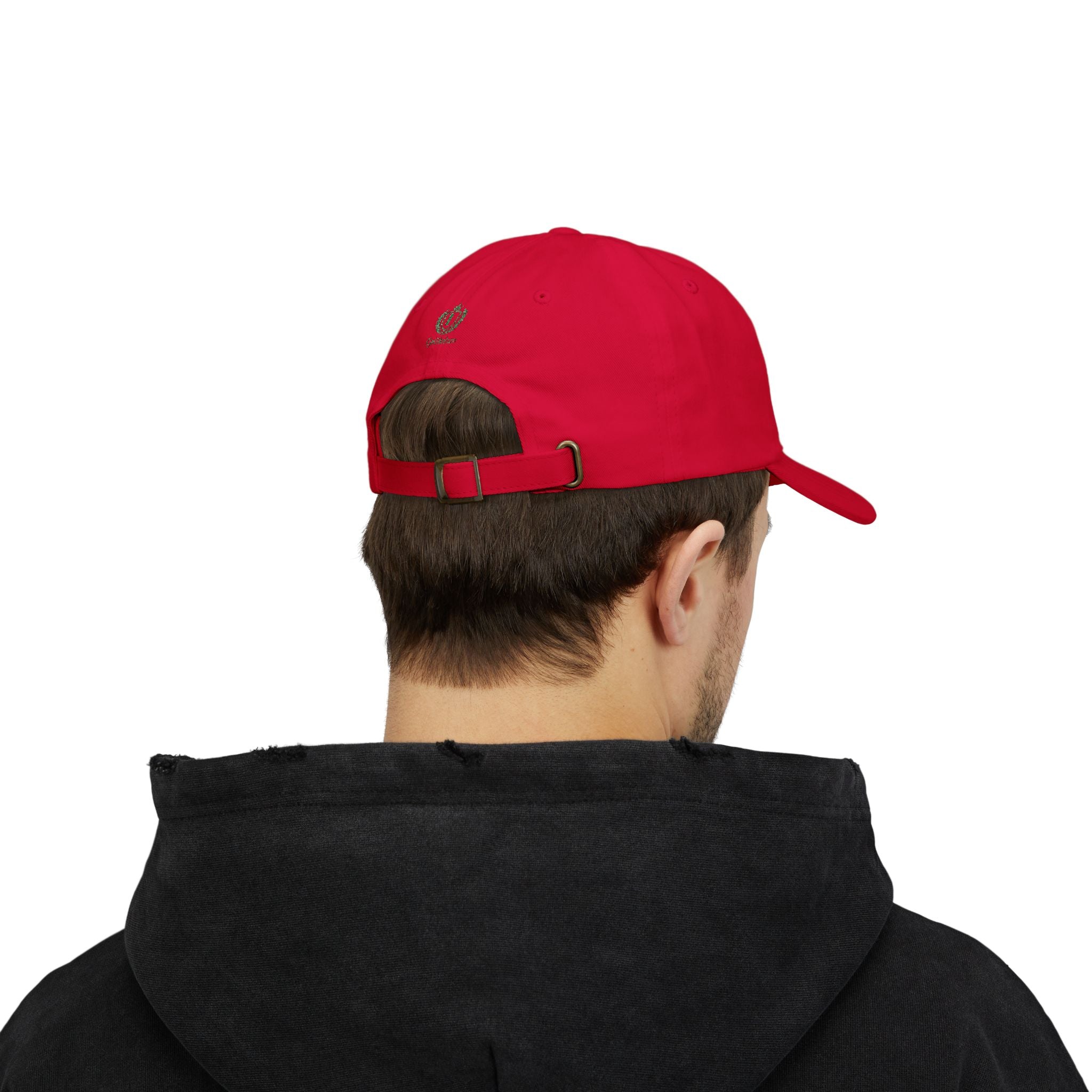 Redeemed Embroidered Dad Cap — White Baseball Hat with Green Script