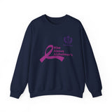 Rise Above Alzheimer's Crewneck Sweatshirt - Purple Ribbon Memory Awareness