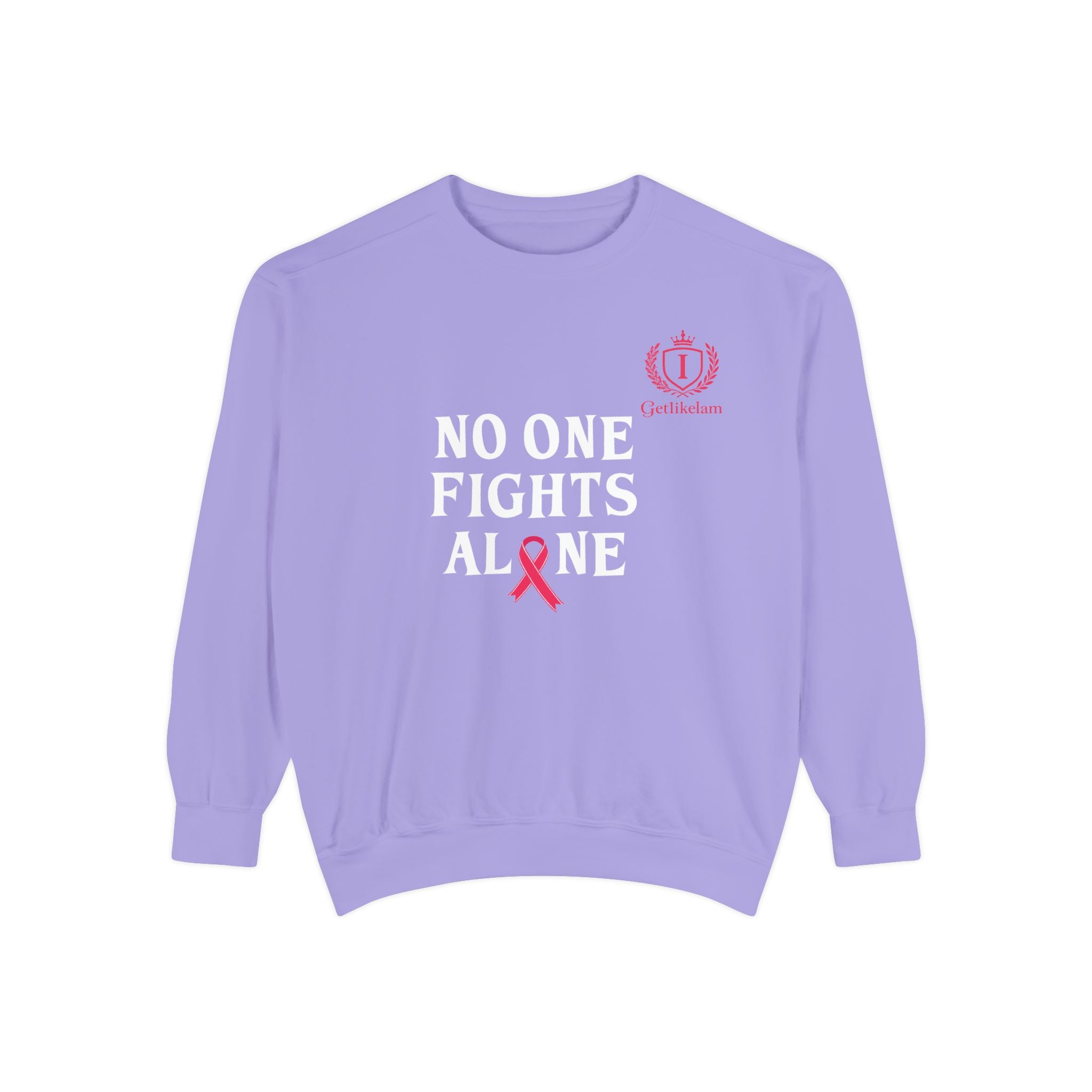 No One Fights Alone Sweatshirt — Cancer Awareness Crewneck