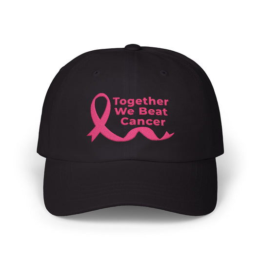 Classic cap with “Together We Beat Cancer” script lettering.