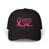 Classic cap with “Together We Beat Cancer” script lettering.